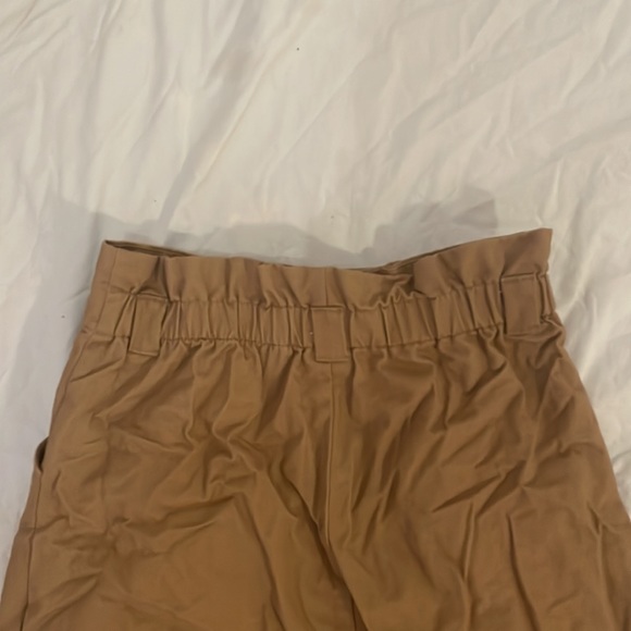H&M BROWN TAN PAPERBAG BELTED WAIST A LINE SKIRT NWOT - Picture 4 of 4